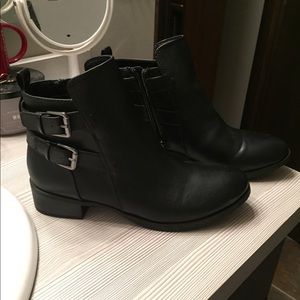 Faux leather booties